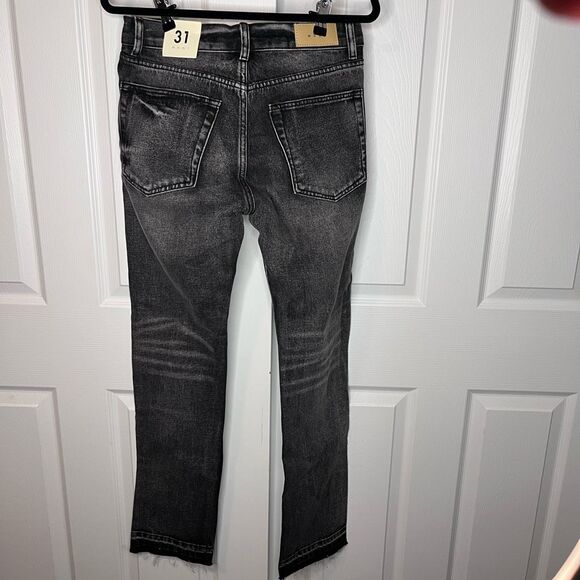 NWT mnml Men's D198 War Straight Denim Size 31 Distressed gray black denim - Picture 7 of 9